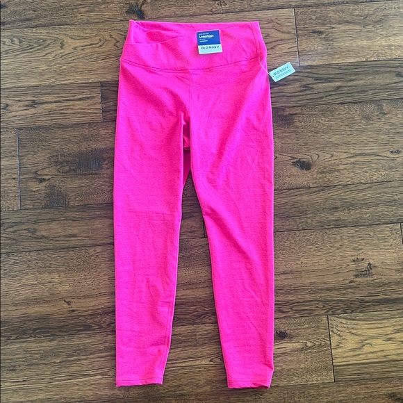 Old Navy Extra HighWaisted CloudComfy 7/8 Leggings hot pink Flamingo, Medium NWT - Picture 5 of 9